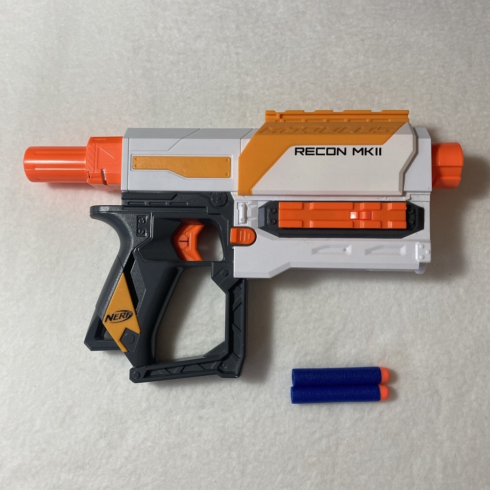 Nerf Modulus Recon MKII Blaster‎ White Modular Toy Gun Dart NO Magazine WORKS